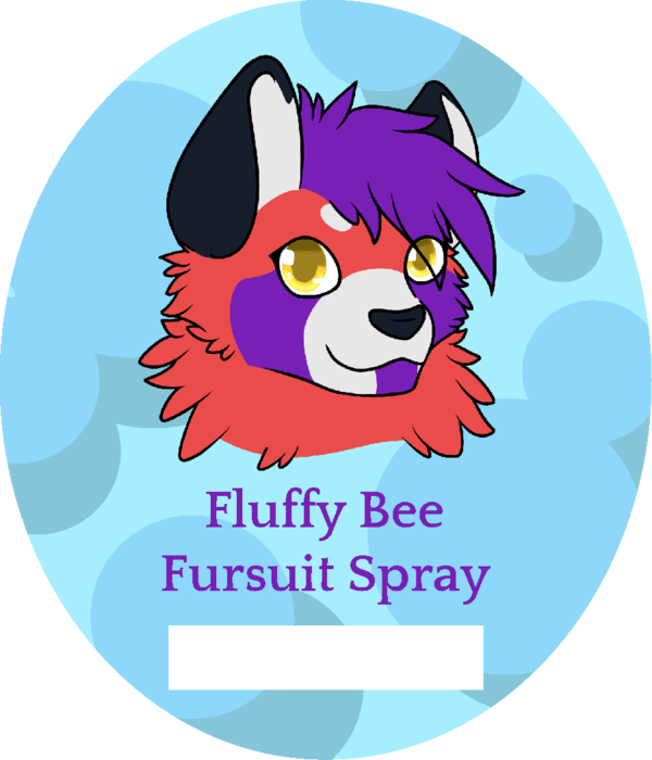 Fluffy Bee Fursuit Spray label artwork